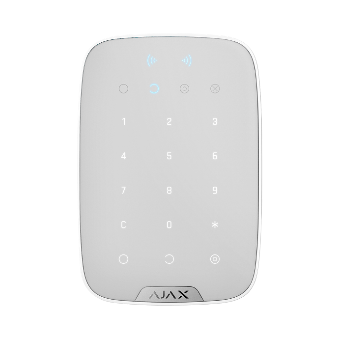 Clavier intérieur avec lecteur de badge blanc